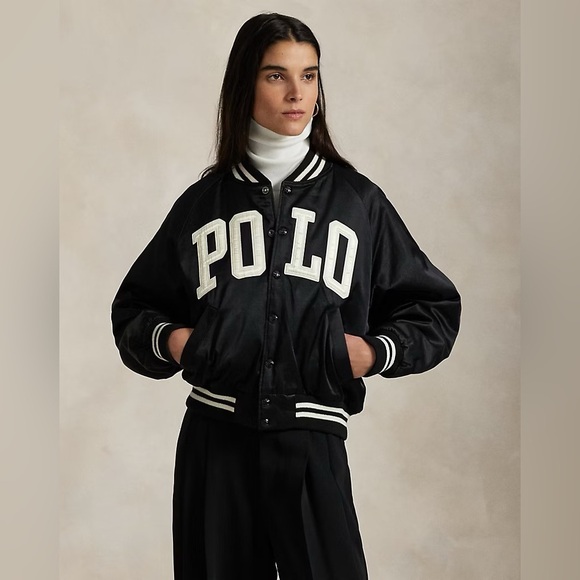 Polo Ralph Lauren Jackets & Blazers - Polo Ralph Lauren Satin Bomber Jacket women’s medium